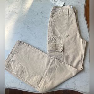 Zara TRF high rise straight cargo pants